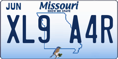 MO license plate XL9A4R