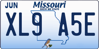 MO license plate XL9A5E