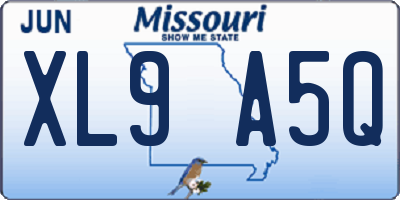 MO license plate XL9A5Q