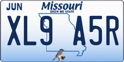 MO license plate XL9A5R