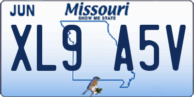 MO license plate XL9A5V