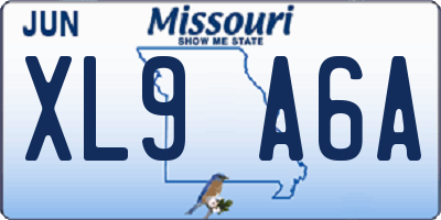 MO license plate XL9A6A