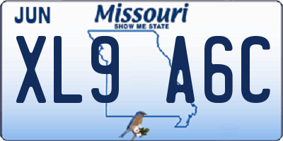 MO license plate XL9A6C