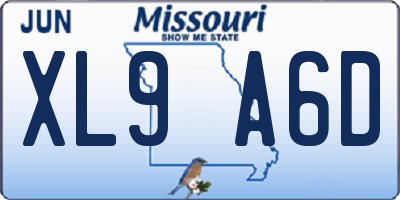 MO license plate XL9A6D