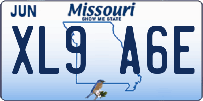 MO license plate XL9A6E