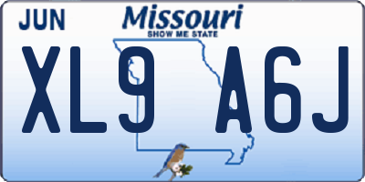 MO license plate XL9A6J