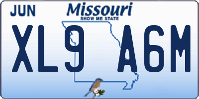 MO license plate XL9A6M