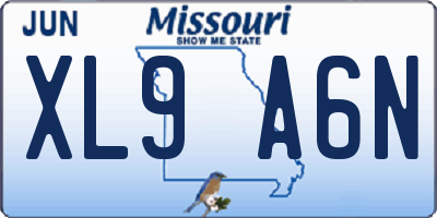 MO license plate XL9A6N