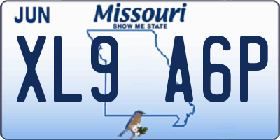 MO license plate XL9A6P