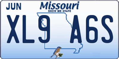 MO license plate XL9A6S