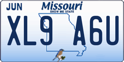 MO license plate XL9A6U