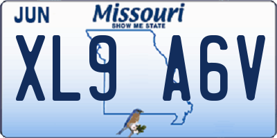 MO license plate XL9A6V