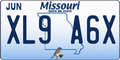 MO license plate XL9A6X