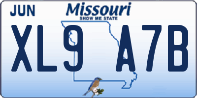 MO license plate XL9A7B