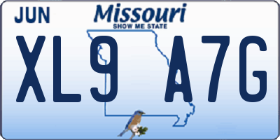 MO license plate XL9A7G