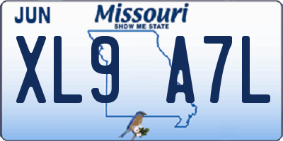 MO license plate XL9A7L