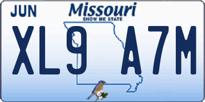 MO license plate XL9A7M