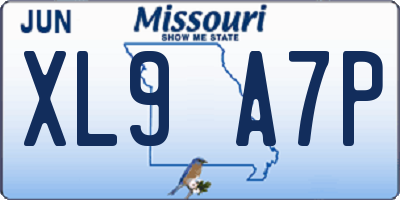 MO license plate XL9A7P