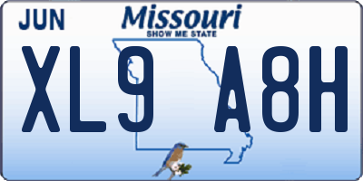 MO license plate XL9A8H