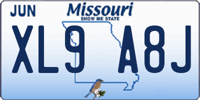 MO license plate XL9A8J