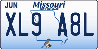 MO license plate XL9A8L