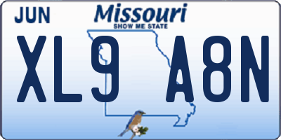 MO license plate XL9A8N