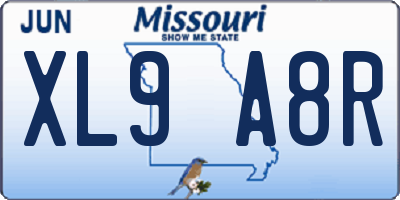 MO license plate XL9A8R