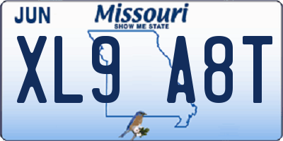 MO license plate XL9A8T