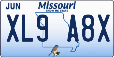 MO license plate XL9A8X