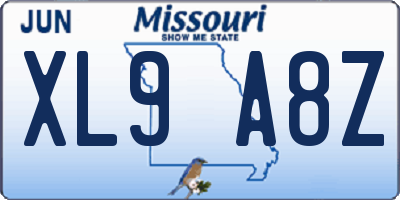 MO license plate XL9A8Z