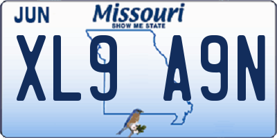 MO license plate XL9A9N
