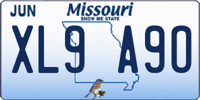 MO license plate XL9A9O