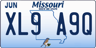 MO license plate XL9A9Q