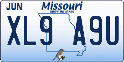 MO license plate XL9A9U