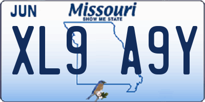 MO license plate XL9A9Y