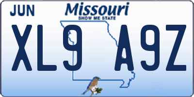 MO license plate XL9A9Z