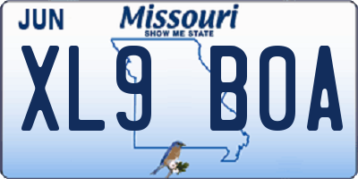 MO license plate XL9B0A