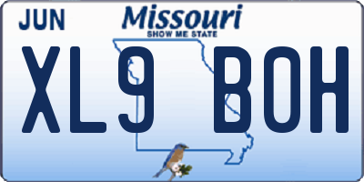 MO license plate XL9B0H