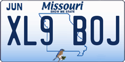 MO license plate XL9B0J