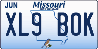 MO license plate XL9B0K