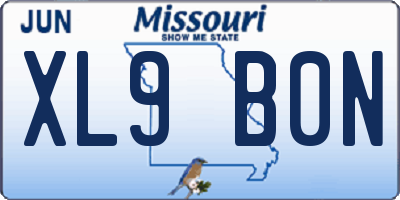 MO license plate XL9B0N