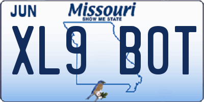 MO license plate XL9B0T