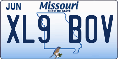 MO license plate XL9B0V