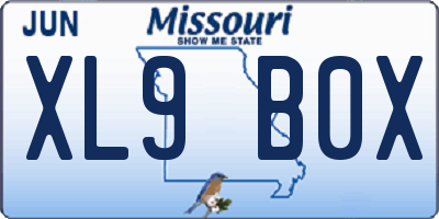 MO license plate XL9B0X