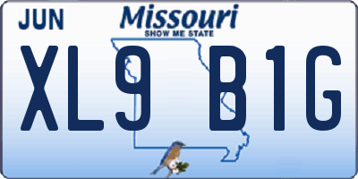 MO license plate XL9B1G
