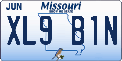 MO license plate XL9B1N