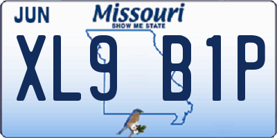 MO license plate XL9B1P
