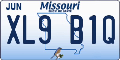 MO license plate XL9B1Q