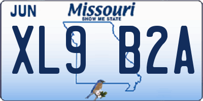 MO license plate XL9B2A