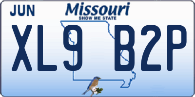 MO license plate XL9B2P